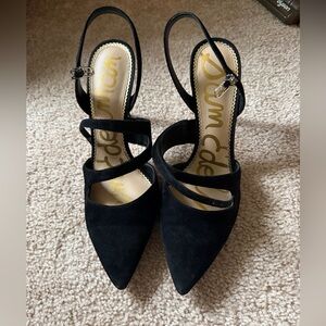 Sam Edelman suede Black Women's Hollyn Slingback Heels size 9.5